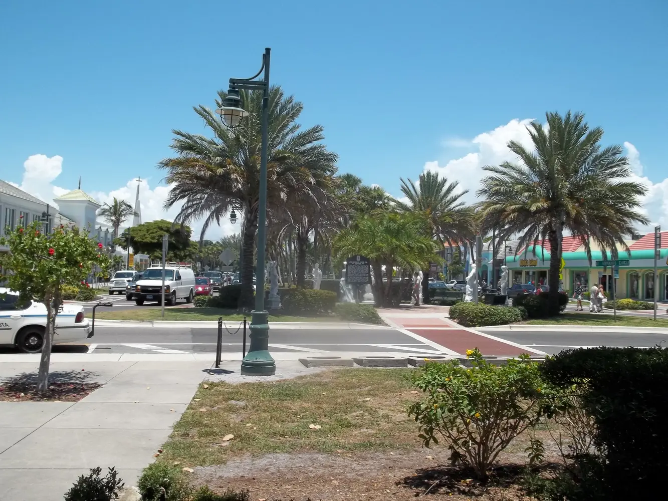 Landscaped Harding Circle at St. Armands Circle in Sarasota